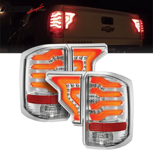 Load image into Gallery viewer, 2014-2019 Silverado Clear Lens Chrome Housing LED Tail Lights