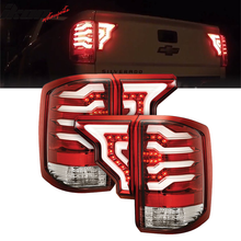 Load image into Gallery viewer, 2014-2019 Silverado 1500 2500 3500 HD CR Red Housing LED Tail Lights