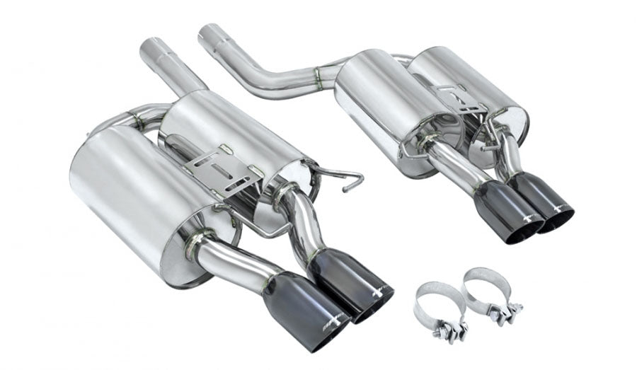 BMW E60 M5 2005-2010 -- Supremo Exhaust System -- Black Chrome Rolled Tips -- MR-ABE-BE60M5-BC-R + MR-ABE-BE60M5-BC-L + MIDPIPE-BE60M5