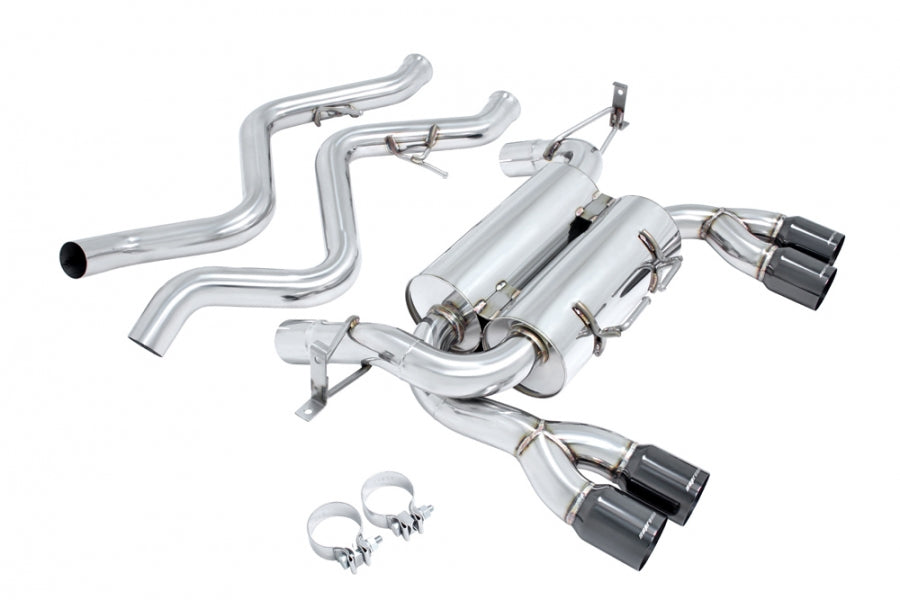 Supremo Exhaust System for BMW E92 M3 08-13 -- Black Chrome Rolled Tips -- MR-ABE-BE92M3-BC
