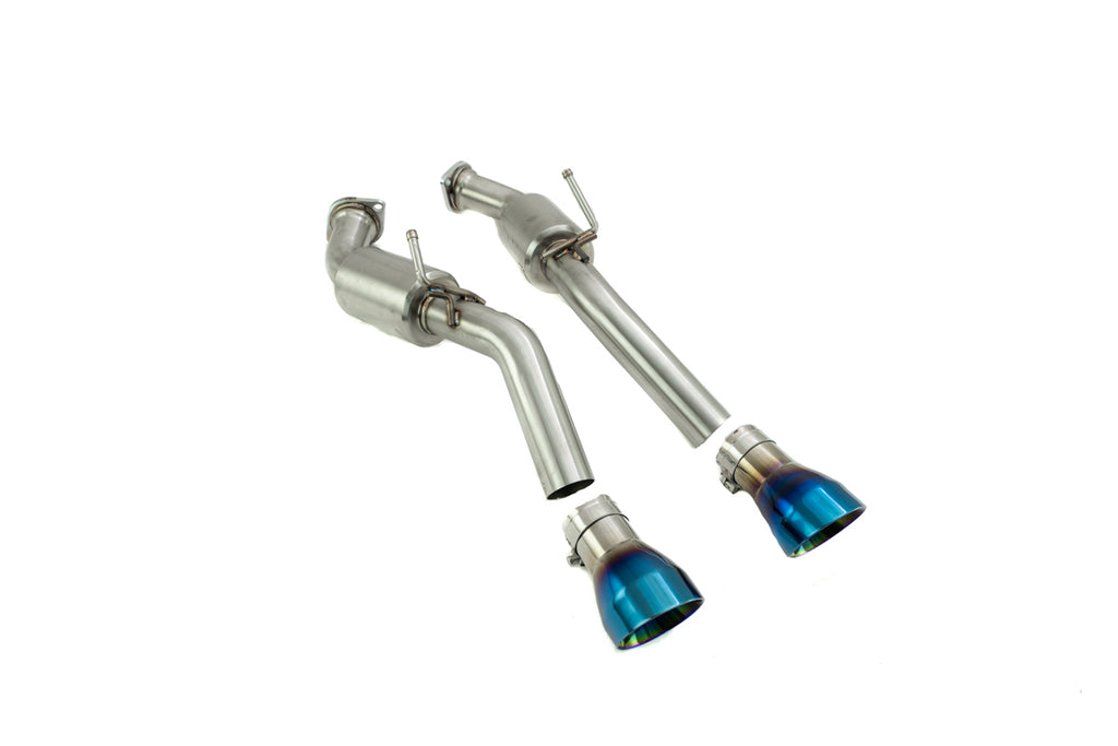Infiniti Q50 2016+ (3.0 Twin Turbo) Exhaust System (Burnt Blue Tips) -- MR-CBS-IQ14X-BT-R + MR-CBS-IQ14X-M
