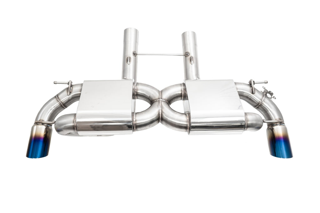 Toyota Supra 19+ OE Type Dual Exit Exhaust System W/ Burnt Blue Tips (3.0L 6-Cyl) -- MR-CBS-TS20-OE-R-BT+M