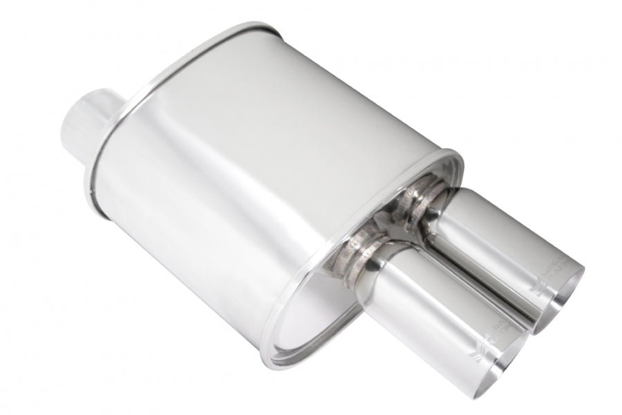 Universal Exhaust F-RT Turbo Dual Tip Muffler -- MR-MU-FRT-2T
