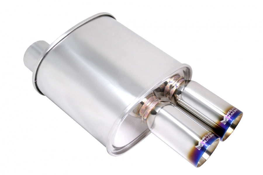 Universal Exhaust F-RT Turbo Dual Burnt Tip Muffler -- MR-MU-FRT-2T-VO