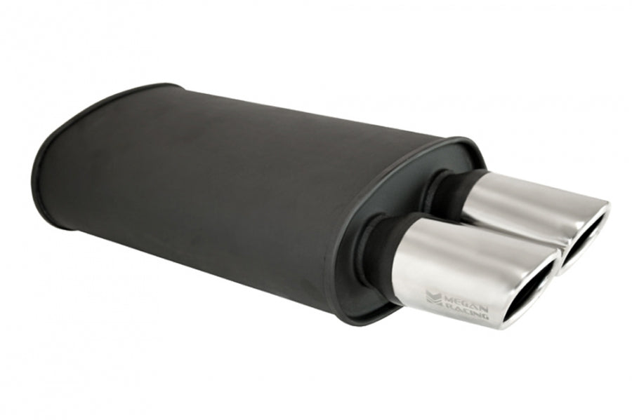Universal Exhaust O-VA Muffler Black (Dual Oval Tips) -- MR-MU-OVA-B