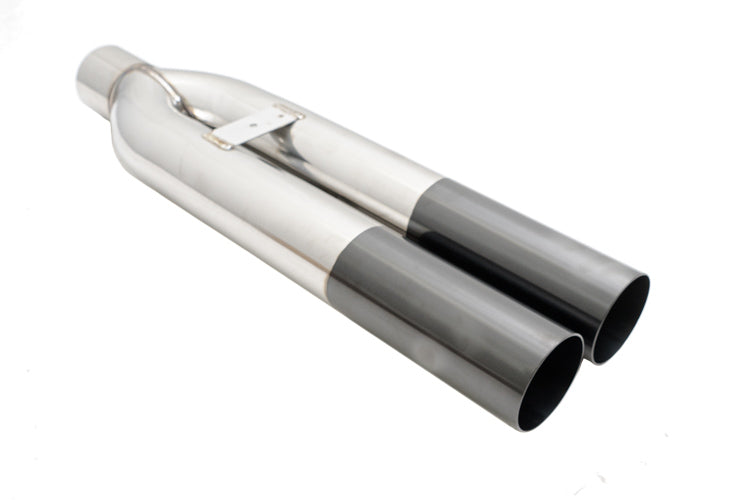Universal Dual 3€³ VIP Exhaust Tip €œBlast Pipe€� Style (weld-on) -- Straight Cut -- Black Chrome Tip -- MR-UT-D3-BC