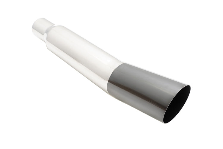 Universal 3€³ to 4€³ VIP Exhaust Tips €œBlast Pipes€� Style -- Single -- Angled -- Black Chrome Tip -- MR-UT-S4-BC-V2