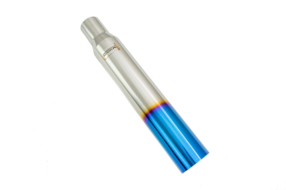 Universal 3€³ to 4€³ VIP Exhaust Tips €œBlast Pipes€� Style -- Single -- Straight -- Blue Tip -- MR-UT-S4-BT