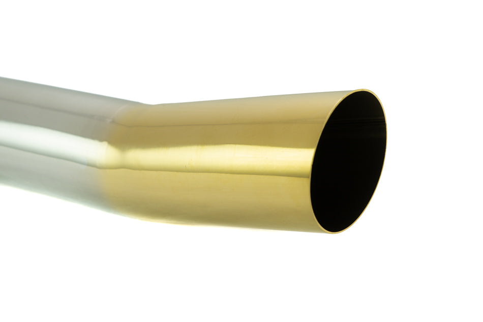Universal 3€³ to 4€³ VIP Exhaust Tips €œBlast Pipes€� Style -- Single -- Angled -- Gold Tip -- MR-UT-S4GD-V2