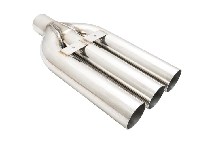Universal Triple 3€³ VIP Exhaust Tip €œBlast Pipe€� Style (weld-on) -- Straight Cut -- Stainless Tips -- MR-UT-TR3