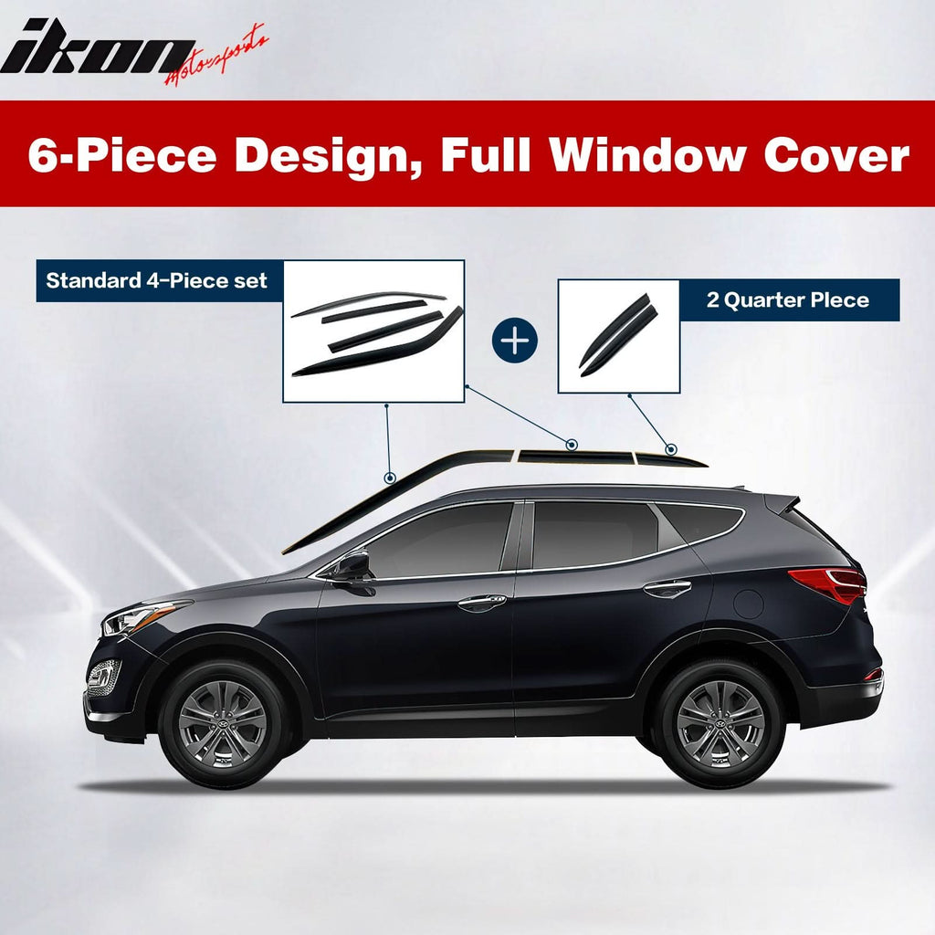2016-2020 Kia Sorento Dark Smoke Window Visors Tape On Deflectors 6PCS