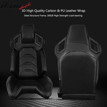 Load image into Gallery viewer, Universal Racing Seat Dual Slider PU Carbon Leather