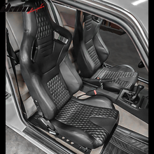 Load image into Gallery viewer, Universal Black Racing Seat with Dual Sliders PU Carbon Leather