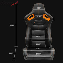 Load image into Gallery viewer, Universal Color Bezel Racing Seat Dual Slider PU Carbon Leather