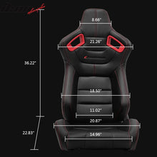 Load image into Gallery viewer, Universal Color Bezel Racing Seat Dual Slider PU Carbon Leather