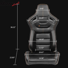 Load image into Gallery viewer, Universal Reclinable Left Driver Side Racing Seat Dual Slider