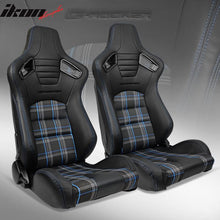Load image into Gallery viewer, Universal Plaid Racing Seat Dual with Sliders PU Carbon Leather