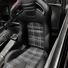 Load image into Gallery viewer, Universal Plaid Racing Seat Dual with Sliders PU Carbon Leather