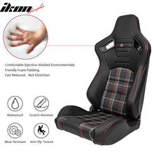 Load image into Gallery viewer, Universal Plaid Racing Seat Dual with Sliders PU Carbon Leather