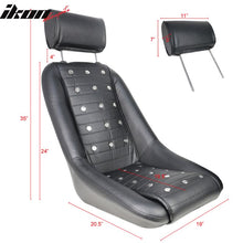 Load image into Gallery viewer, Mid-Sized Classic Black Faux Bucket Seat w/ Slidersin Leather PU