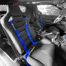 Load image into Gallery viewer, Universal Blue 4 Point Buckle Racing Seat Belt Harness Nylon