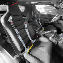 Load image into Gallery viewer, Universal Gray 4 Point Buckle Racing Seat Belt Harness Nylon