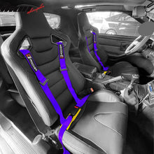 Load image into Gallery viewer, Universal Purple 2" 4 Point Buckle Racing Seat Belt Harness Nylon