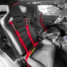 Load image into Gallery viewer, Universal Red 4 Point Buckle Racing Seat Belt Harness Nylon