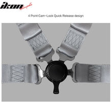 Load image into Gallery viewer, Universal 4 Point Cam-Lock Gray Racing Harness Seat Belt Nylon