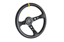 Load image into Gallery viewer, Universal 350MM Deep Dish 6 Hole Black Yellow Steering Wheel PVC