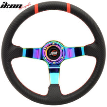 Load image into Gallery viewer, 350MM Black CF Print Neo Spoke Sport Racing Steering Wheel  Logo