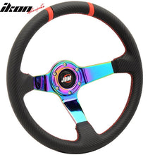 Load image into Gallery viewer, 350MM Black CF Print Neo Spoke Sport Racing Steering Wheel  Logo