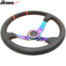 Load image into Gallery viewer, 350MM Black CF Print Neo Spoke Sport Racing Steering Wheel  Logo