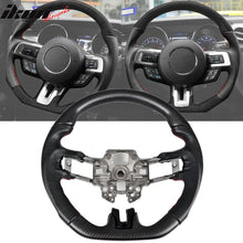 Load image into Gallery viewer, 2018-2023 Ford Mustang V1 Steering Wheel w/ Red Stitching Carbon Fiber