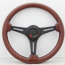 Load image into Gallery viewer, Universal Wood Grain 6-Bolt Steering Wheel 350MM &amp; BD Logohorn Button