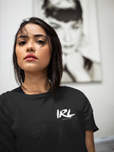 Load image into Gallery viewer, IRL BLACK T SHIRT
