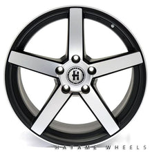 Load image into Gallery viewer, 19x8.5 19x9.5 Satin Black Hayame Wheel Rims Machined Face Staggered