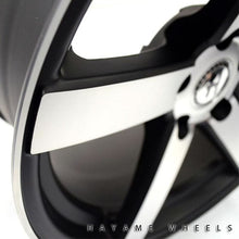 Load image into Gallery viewer, 19x8.5 19x9.5 Satin Black Hayame Wheel Rims Machined Face Staggered