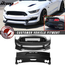 Load image into Gallery viewer, 2015-2016Â Ford Mustang GT350 Black Front Rear Bumper Conversion PP