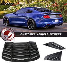 Load image into Gallery viewer, 2015-2023Â Ford Mustang IKON Black Rear Window Louver Side Louvers ABS