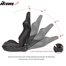 Load image into Gallery viewer, Universal Red Plaid Racing Seat Dual Slider Cam-lock Belt PU Carbon