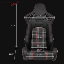 Load image into Gallery viewer, Universal Red Plaid Racing Seat Dual Slider Cam-lock Belt PU Carbon