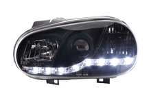 Load image into Gallery viewer, Volkswagen Golf 4 Black LED Headlights with Daytime Running Lights (1997 - 2003)