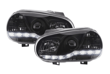 Load image into Gallery viewer, Volkswagen Golf 4 Black LED Headlights with Daytime Running Lights (1997 - 2003)
