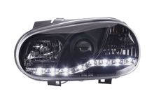 Load image into Gallery viewer, Volkswagen Golf 4 Black LED Headlights with Daytime Running Lights (1998 - 2003)