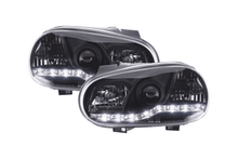 Load image into Gallery viewer, Volkswagen Golf 4 Black LED Headlights with Daytime Running Lights (1998 - 2003)