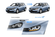 Load image into Gallery viewer, Volkswagen Golf 6 MK6 Black Demon Eyes Projector Headlight (2008 - 2014)