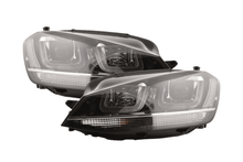 Load image into Gallery viewer, Volkswagen Golf Mk7 Black LED Headlights - R Style Chrome (12-17)