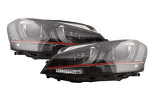 Load image into Gallery viewer, Volkswagen Golf Mk7 Black LED Headlights - R Style Red (12-17)