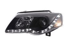 Load image into Gallery viewer, Volkswagen Passat (B6 / 3C) Black LED Headlights with Daytime Running Lights (2005 - 2010)